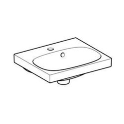 Geberit Handwaschbecken Acanto 45x38cm, m Hahnloch, mit Überlauf, weiß