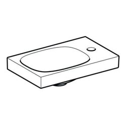 Geberit Handwaschbecken Acanto 40x25cm, asym., o. ÜL, Hahnl. re, weiß
