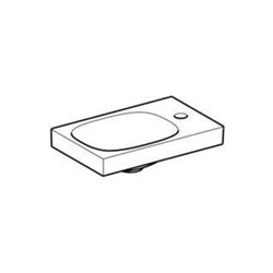 Geberit Handwaschbecken Acanto 40x25cm, asym., o. ÜL, Hahnl. re, weiß