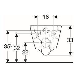 Geberit Wand-WC, Tiefspüler Renova Plan 6/5 l, teilgeschl. Form, rimfree, weiß