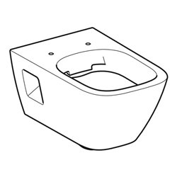 Geberit Wand-WC, Tiefspüler Renova Plan 6/5 l, teilgeschl. Form, rimfree, weiß