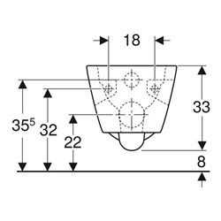 Geberit Wand-WC, Tiefspüler Renova Plan 6/5 l, teilgeschl. Form, rimfree, weiß