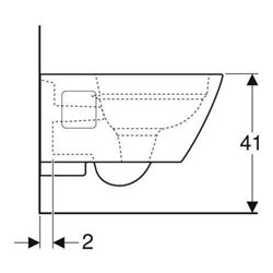 Geberit Wand-WC, Tiefspüler Renova Plan 6/5 l, teilgeschl. Form, rimfree, weiß