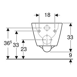 Geberit Wand-WC-Tiefspüler Smyle Square weiß, 4,5 l, geschlossene Form, rimfree