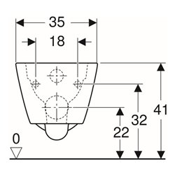 Geberit Wand-WC-Tiefspüler Smyle Square weiß, 4,5 l, geschlossene Form, rimfree