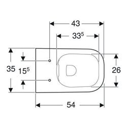 Geberit Wand-WC-Tiefspüler Smyle Square weiß, 4,5 l, geschlossene Form, rimfree