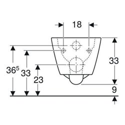 Geberit Wand-WC-Tiefspüler Smyle Square weiß, 4,5 l, geschlossene Form, rimfree