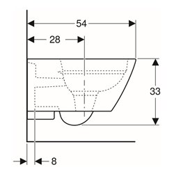 Geberit Wand-WC-Tiefspüler Smyle Square weiß, 4,5 l, geschlossene Form, rimfree