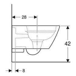 Geberit Wand-WC-Tiefspüler Smyle Square weiß, 4,5 l, geschlossene Form, rimfree