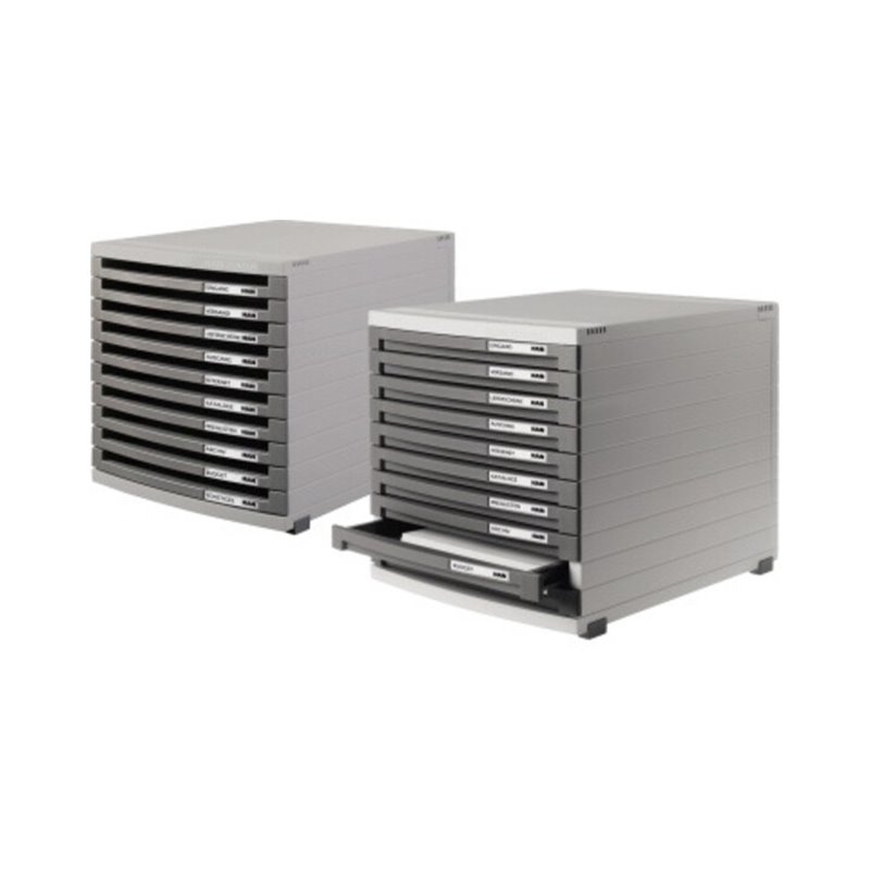 HAN Schubladenbox CONTUR 1510-13 A4/B4/C4 10Schübe geschl. sw/sw