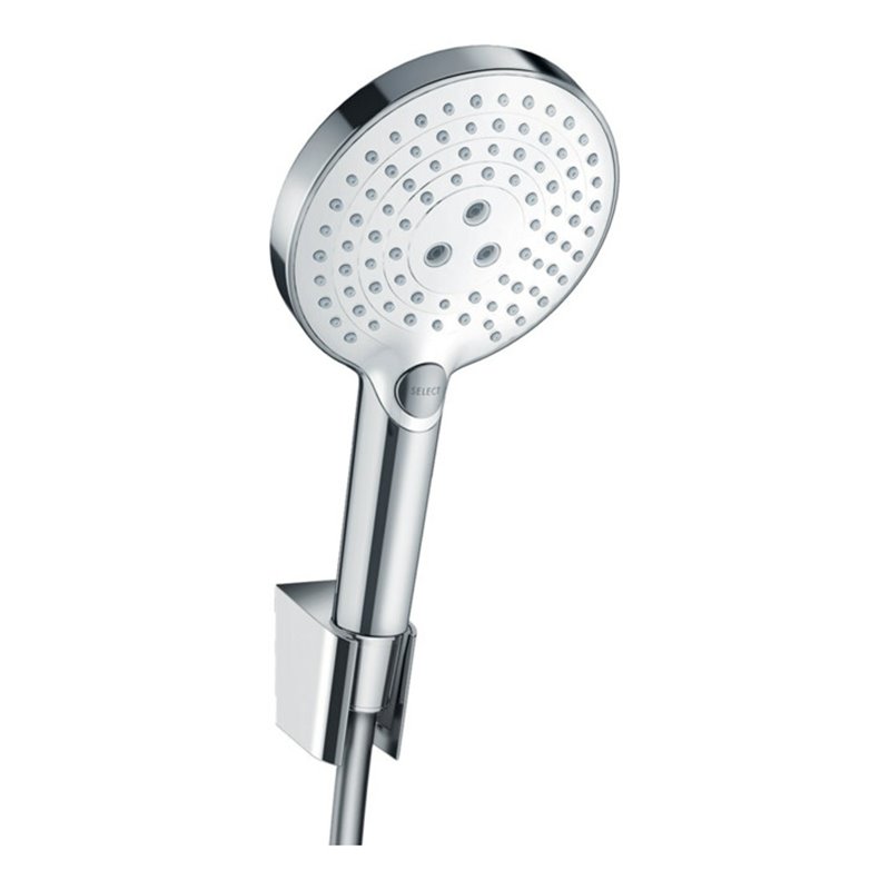 hansgrohe Brausehalter-Set Raindance Select S 1600mm Brauseschlauch, weiß/chrom, 3jet