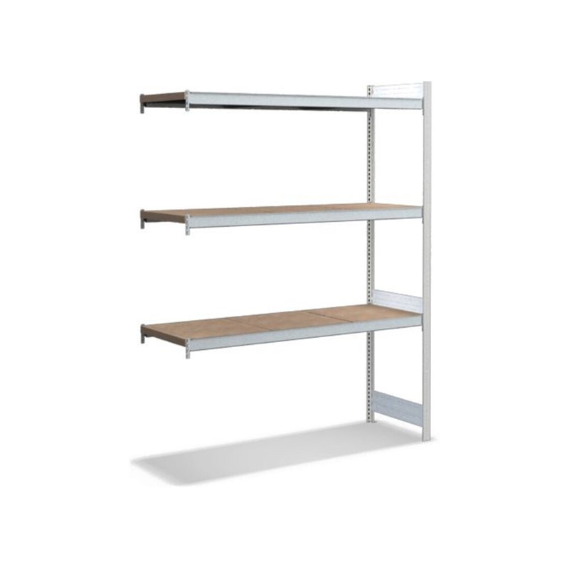 Bito Großfachregal, Anbaufeld Set, Spanplatten, 350kg, 3 Ebenen, RAL 7035 Lichtgrau