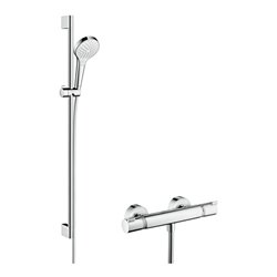 hansgrohe Brausesystem Croma Select S 959mm Brausestange, m Thermostat, weiß/chrom