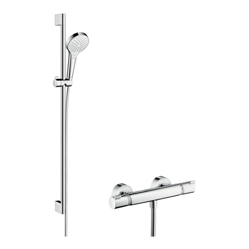 hansgrohe Brausesystem Croma Select S 959mm Brausestange, m Thermostat, weiß/chrom