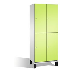 C+P Doppelstockspind Cambio auf Füßen 4 Fächer Front Viridingrün Korpus Lichtgrau
