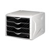 Helit Schubladenbox Chameleon H6129595 4Schübe A4/C4 black king