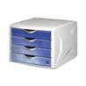 Helit Schubladenbox Chameleon H6129634 4Schübe A4/C4 cool water