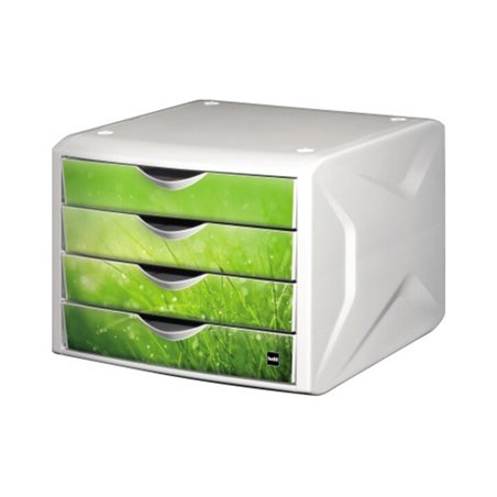 Helit Schubladenbox Chameleon H6129650 4Schübe A4/C4 springtime