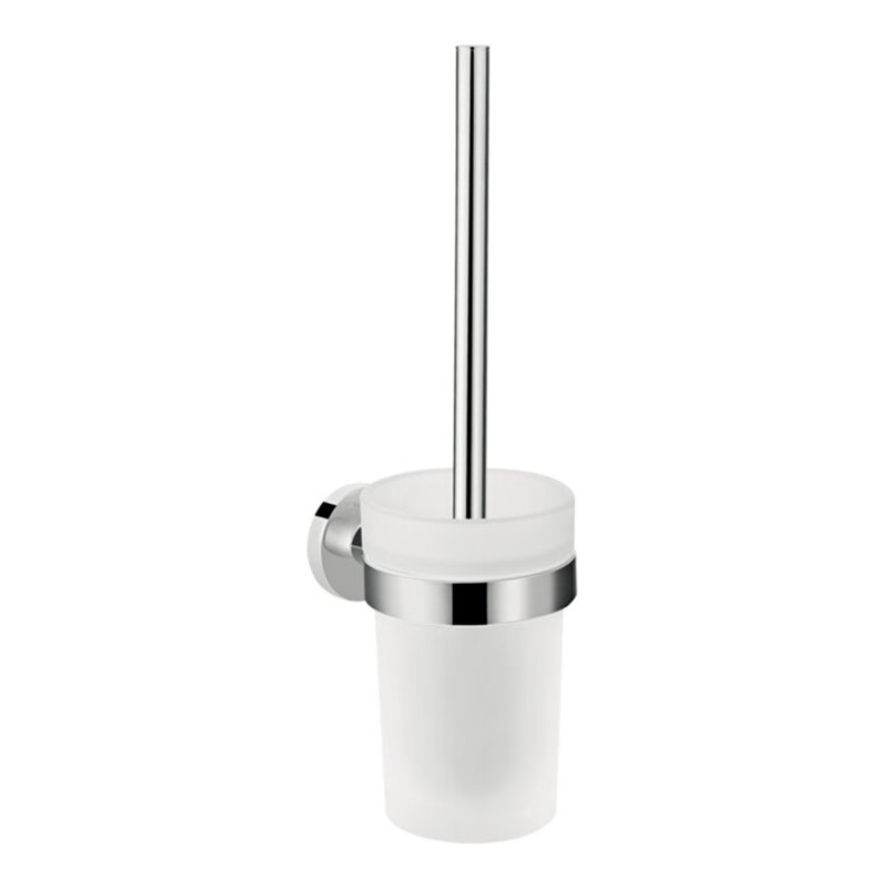 hansgrohe WC-Bürstengarnitur Logis Uni. chr, Wandmont., Eins. Mattglas, Messing