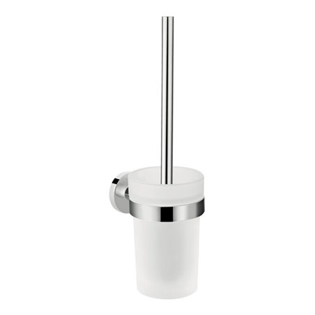 hansgrohe WC-Bürstengarnitur Logis Uni. chr, Wandmont., Eins. Mattglas, Messing