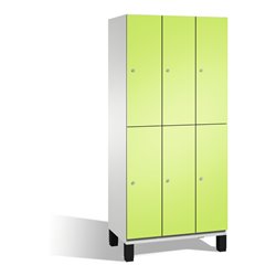 C+P Doppelstockspind Cambio auf Füßen 6 Fächer Front Viridingrün Korpus Lichtgrau