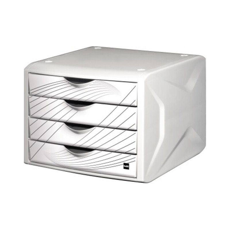 Helit Schubladenbox Chameleon H6129505 4Schübe A4/C4 white queen