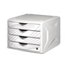 Helit Schubladenbox Chameleon H6129505 4Schübe A4/C4 white queen