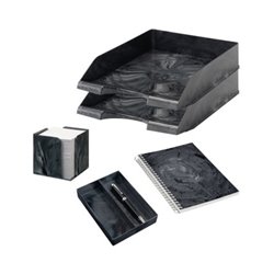 Jalema Schreibtischset Marmor 7438901 5teilig anthrazit