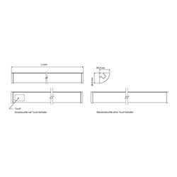 Anbauleuchte Mini Corner Neutralweiß 12 V 10,4 W Rahmenfarbe Aluminiumfarben L&S