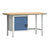 Werkbank PW 700 B1500xT700xH840mm Buche Multiplex grau brillantblau 2Schubl.1Tür