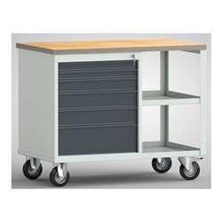 Werkbank PW700 B1000xT620xH830mm Buche Multipl.lichtgrau/grau 2 Schubl.