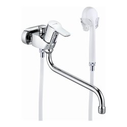 Kludi Wannenfüll- und Brause-Einhandmischer PURE&EASY DN 15, schwenkbar 250 mm Brauseabgang G 1/2' chrom