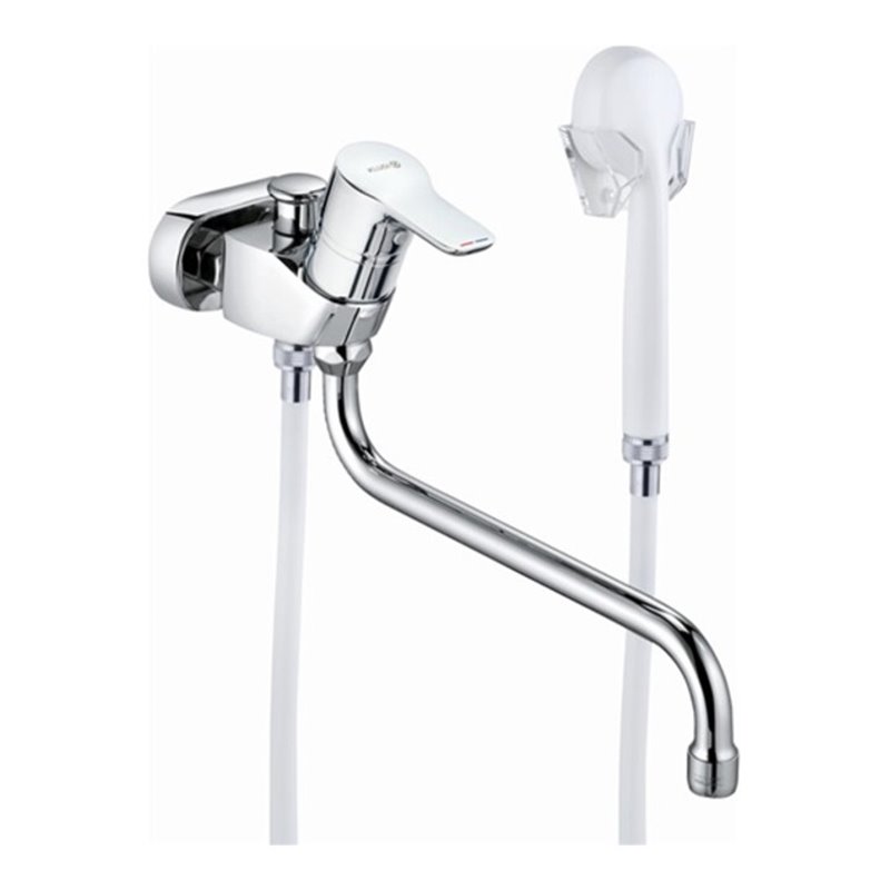 Kludi Wannenfüll- und Brause-Einhandmischer PURE&EASY DN 15, schwenkbar 250 mm Brauseabgang G 1/2' chrom