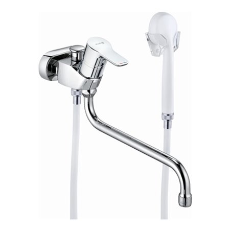 Kludi Wannenfüll- und Brause-Einhandmischer PURE&EASY DN 15, schwenkbar 250 mm Brauseabgang G 1/2' chrom