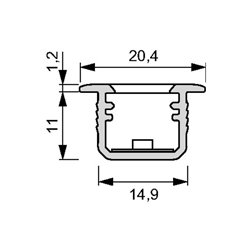LED Leuchtenprofil Manila Manila Nutmaß 15x11mm Einbau Alu.EV1 L&S