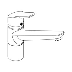 Kludi Objekta Spültisch-Einhebelmischer geschl. Heb., schwenkb. Auslauf, chrom