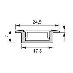 LED Leuchtenprofil London London Nutmaß 18x6mm Einbau Alu.EV1 L&S
