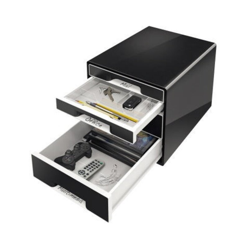 Leitz Schubladenbox CUBE 52521095 4Schubfächer schwarz