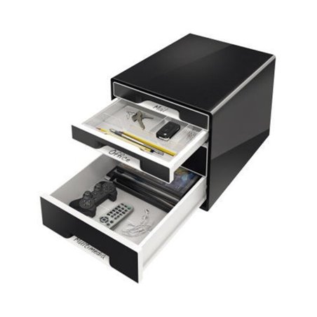 Leitz Schubladenbox CUBE 52521095 4Schubfächer schwarz