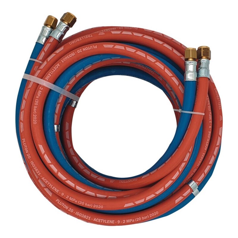 Autogengasschlauch L.15m ID 6/9mm Wandst.5/3,5mm blau/rot