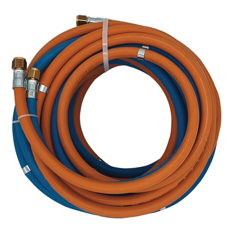 Autogengasschlauch 6/9x5/3,5mm 1/4Zoll RH/3/8Zoll LH mont.m.Schlauchordner L.15m