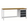 Werkbank B2000xT750xH859mm Buche Multiplex lichtgrau grau 3 Schubl.