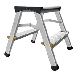 Klapptritt Stufen 2 Plattform-H.390mm Alu.m.Anti-Rutsch-Riffelung