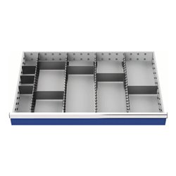 Schubladenunterteilungsmaterial Front-H.200mm 4 Längs-/8 Querteiler