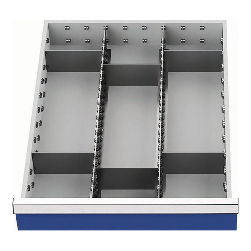 Schubladenunterteilungsmaterial Front-H.150mm 2Längs-/6Querteiler Schubl-B.450mm
