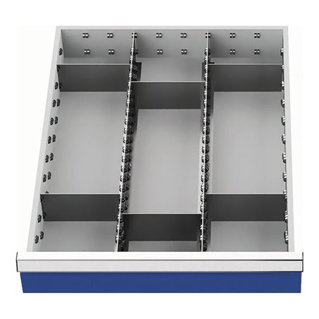 Schubladenunterteilungsmaterial Front-H.150mm 2Längs-/6Querteiler Schubl-B.450mm