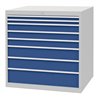 Schubladenschrank H1019xB1005xT736mm lichtgrau/signalblau 8 Schubl.Vollauszug
