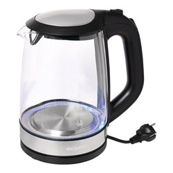 Wasserkocher WK 3501 swg 2200 W schwarz ,2l 1,1kg Glas,VA LED blau