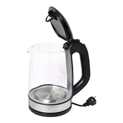 Wasserkocher WK 3501 swg 2200 W schwarz ,2l 1,1kg Glas,VA LED blau