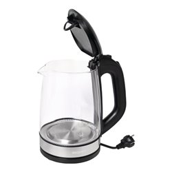 Wasserkocher WK 3501 swg 2200 W schwarz ,2l 1,1kg Glas,VA LED blau
